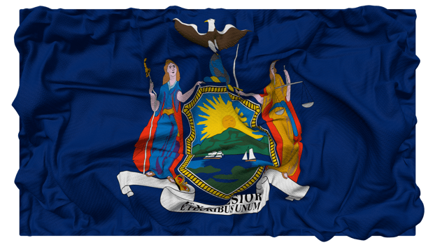State of New York Flag Waves with Realistic Bump Texture, Flag Background, 3D Rendering png