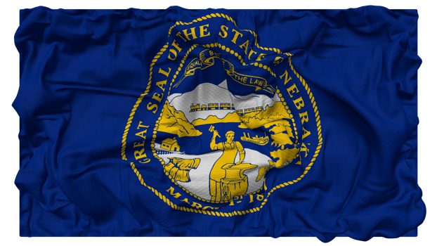 State of Nebraska Flag Waves with Realistic Bump Texture, Flag Background, 3D Rendering png