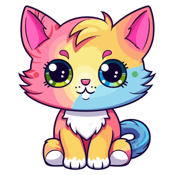 Beautiful Rainbow Cat - png