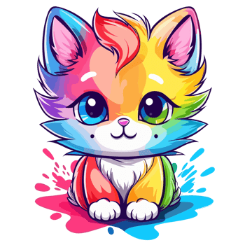 Beautiful Rainbow Cat - png