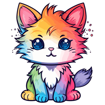 Beautiful Rainbow Cat - png
