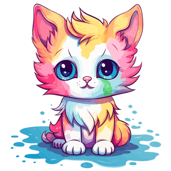 Beautiful Rainbow Cat - png