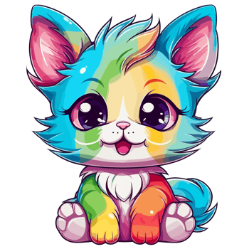 Beautiful Rainbow Cat - png