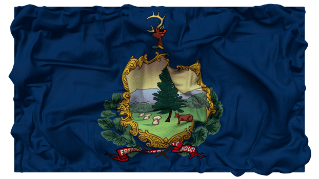 State of Vermont Flag Waves with Realistic Bump Texture, Flag Background, 3D Rendering png