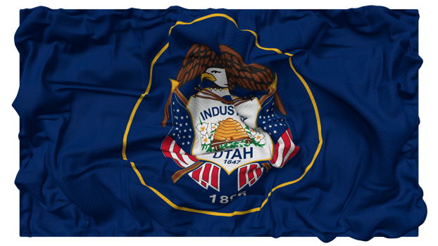 State of Utah Flag Waves with Realistic Bump Texture, Flag Background, 3D Rendering png