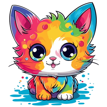 Beautiful Rainbow Cat - png