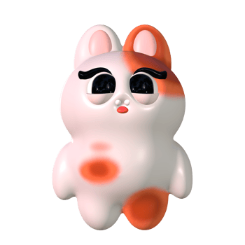 Magical Bunny in 3D Cute png