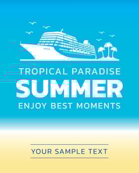 Tropical paradise, summer, enjoy best moments background vector