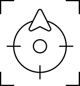 Thin Line Center Point Arrow Icon In Flat Style. vector