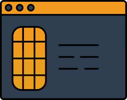 Flat Style Browser Page Blue And Orange Icon. vector