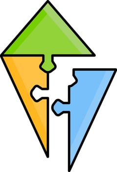 Isolated Colorful Geometric Shaped Puzzle Icon. vector