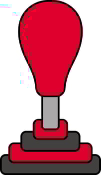 Illustration Of Gear Stick Icon In Red And Gray Color. vector