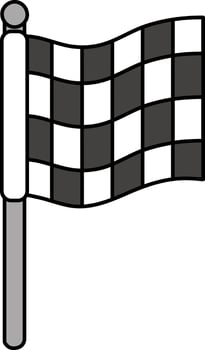 Racing Flag Icon In Gray And White Color. vector