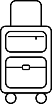 Black Outline Illustration of Traveling Bag Icon. vector