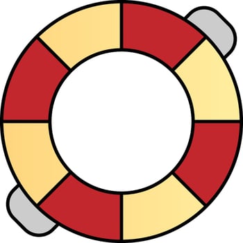 Red And Yellow Swimming Ring Icon Or Symbol. vector
