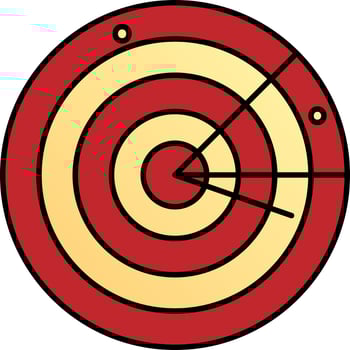 Illustration Of Radar Icon In Red And Yellow Color. vector