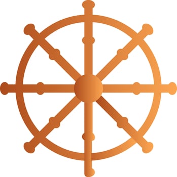 Illustration Of Rudder Icon In Brown Color. vector