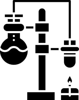 Chemical Process Icon In black and white Color. vector