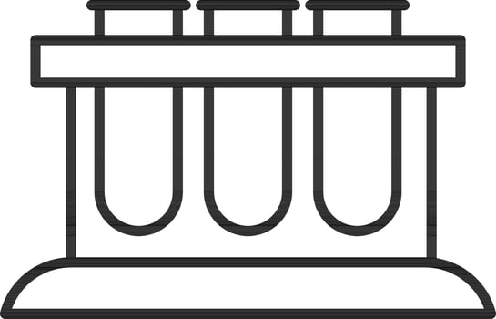 Test Tube Icon In Thin Line Art. vector