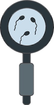 Searching Sperm Icon In Blue And Gray Color. vector