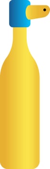 Gas Cylinder Tank Icon In Blue And Yellow Color. vector