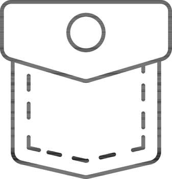 Illustration Of Pocket Icon In Thin Line Art. vector