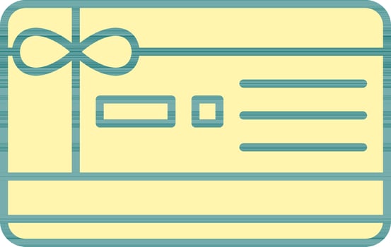 Gift Card Icon In Green And Yellow Color. vector