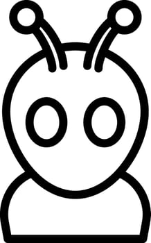 Alien Icon In Black Outline. vector