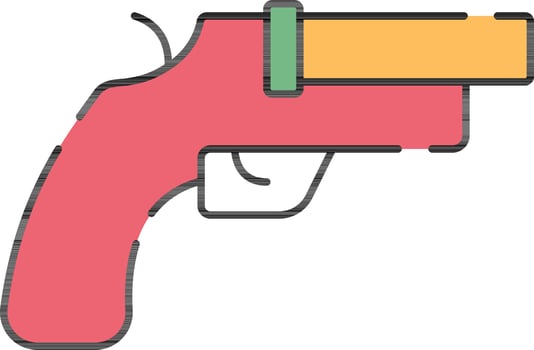 Flat Style Pistol Colorful Icon. vector