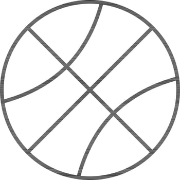 Black Stroke Basket Ball Icon In Flat Style. vector