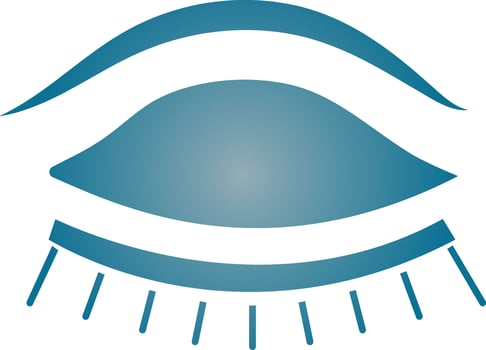 Closed Eyes Icon In Blue Color. vector