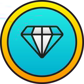Yellow And Blue Diamond Round Icon. vector