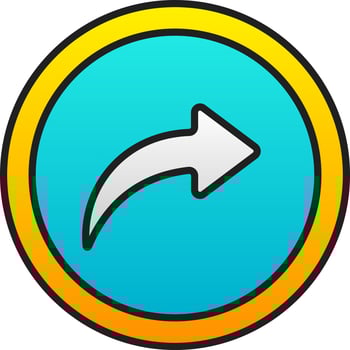 Share Or Send Button Yellow And Blue Icon. vector