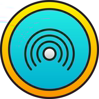 Yellow And Blue Hotspot Flat Icon Or Symbol. vector
