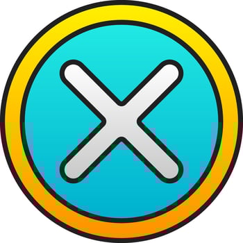 Flat Style Close Button Yellow And Blue Icon. vector