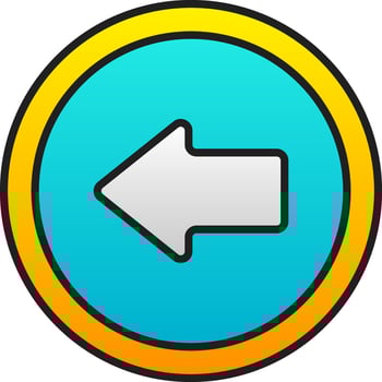 Gradient Blue And Yellow Right Arrow Symbol On Round Icon. vector