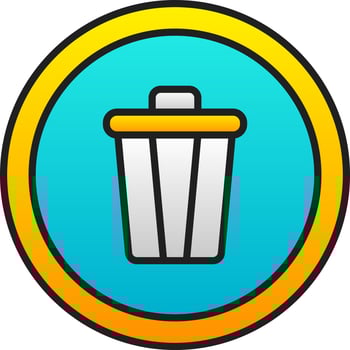 Delete Button Gradient Blue And Yellow Icon. vector