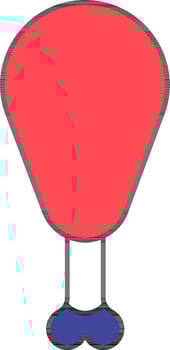 Chicken Leg Icon In Red And Blue Color. vector