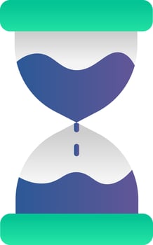 Green And Blue Hourglass Icon In Flat Style. vector
