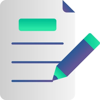 Pen And Paper Blue And Green Color. vector