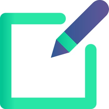 Edit Icon Or Symbol In Green And Blue Color. vector