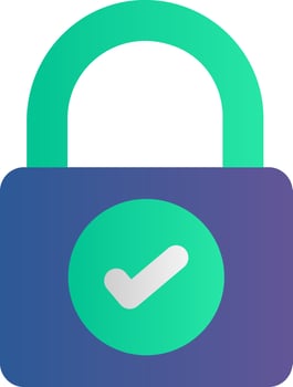 Illustration of Check Lock Blue And Green Icon. vector