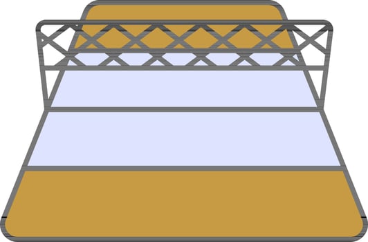 Volleyball Court Icon In Yellow And Blue Color. vector