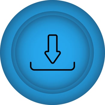 Down Arrow Symbol Button Icon In Blue Color. vector