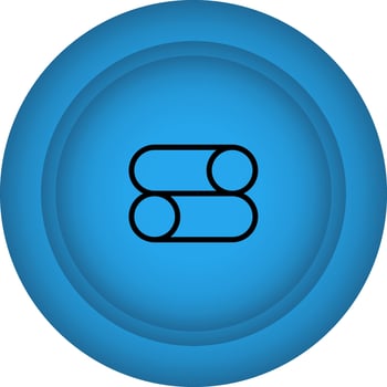 Blue Slide Button Icon In Flat Style. vector