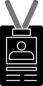 Identity card icon. Glyph sign or symbol. vector