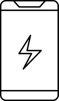 Smartphone Icon In Black Line Art. vector