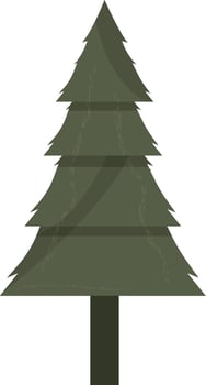 Green Xmas Tree Element In Flat Style. vector