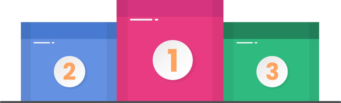 Winner Podium Element In Flat Style. vector