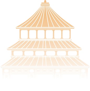 Golden Temple Of Heaven Element On White Background. vector
